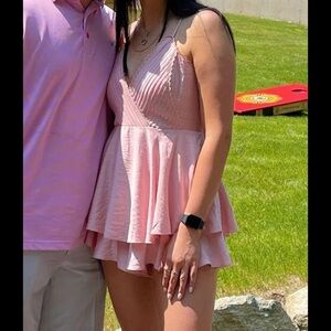 Francesca's Collections Pink Layered Dress